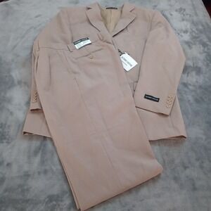 Victorio Couture 2pc Suit Mens 42R 36W Poplin Polyester Suit‎ Paris SBX3